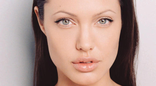 Angelina Jolie Simple Close Up Pics Wallpaper 360x325 Resolution