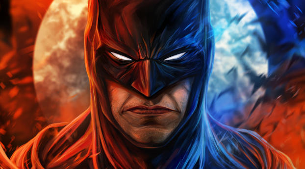 Angry Batman Face Art Wallpaper