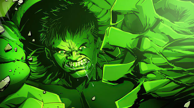 Angry Hulk Illustration Wallpaper
