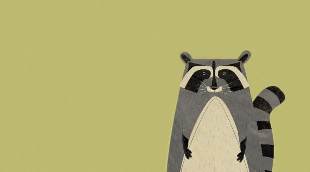 animal, raccoon, minimalism Wallpaper 1152x864 Resolution