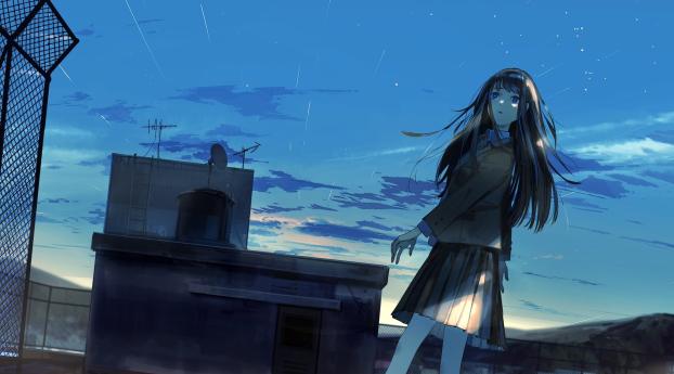 Anime Alone Girl Wallpaper 2048x2048 Resolution