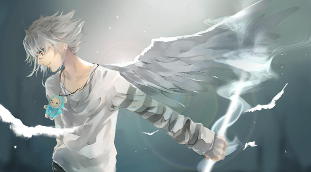 anime, boy, wings Wallpaper 1152x864 Resolution