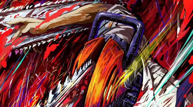 Anime Chainsaw Man HD Colourful Denji Wallpaper 1080x2248 Resolution