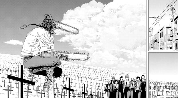 Anime Chainsaw Man Manga Wallpaper 1350x689 Resolution