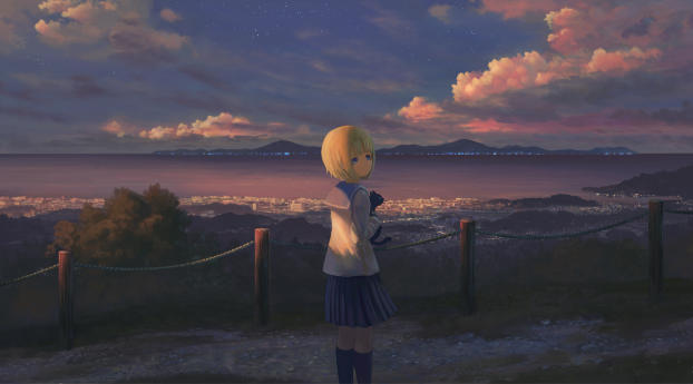 Anime Girl Alone Standing Wallpaper 1080x1920 Resolution