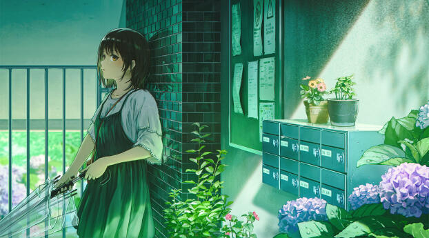 Anime Girl HD Alone Art Wallpaper 720x1280 Resolution