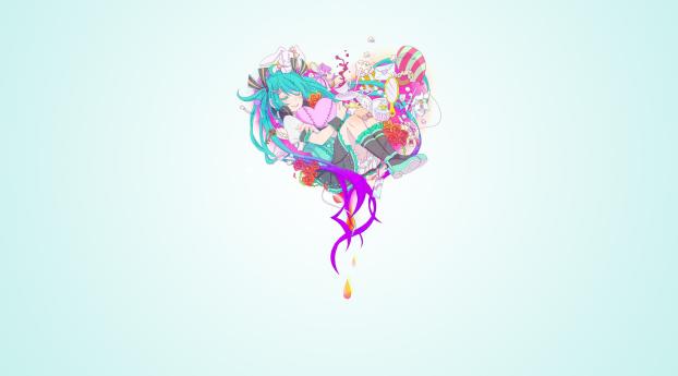 anime, girl, heart Wallpaper 3840x2160 Resolution