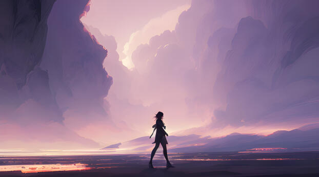 Anime Girl in Another Universe Wallpaper 320x200 Resolution
