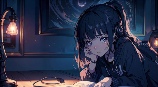 Anime Girl Quiet Place Wallpaper 1420x1020 Resolution