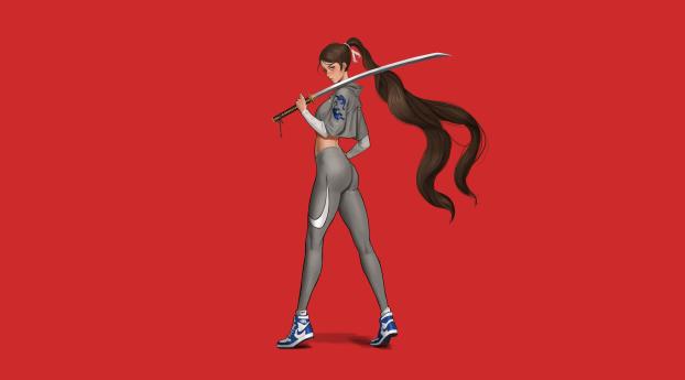 Anime Girl With Sword Wallpaper