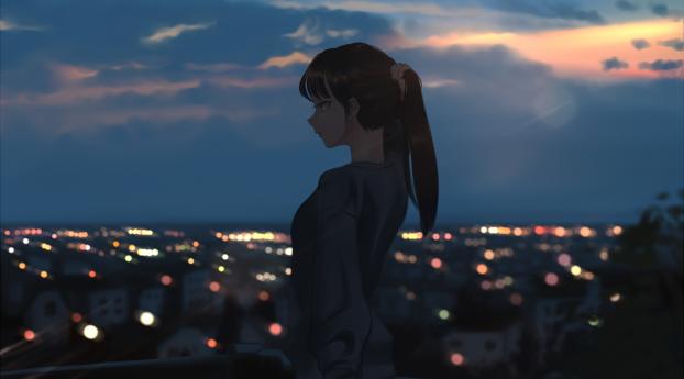 Anime Original Girl Wallpaper 2560x1024 Resolution