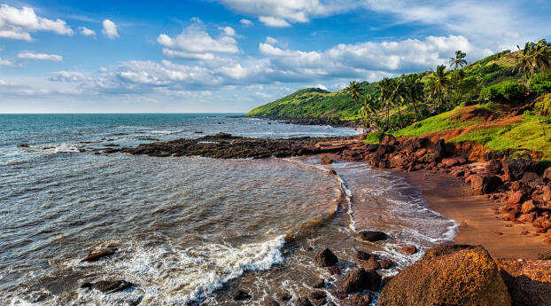 Anjuna Beach HD Goa India Wallpaper 768x1024 Resolution