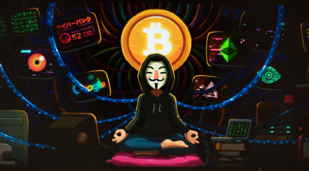 Anonymous Bitcoin Wallpaper 1080x2280 Resolution