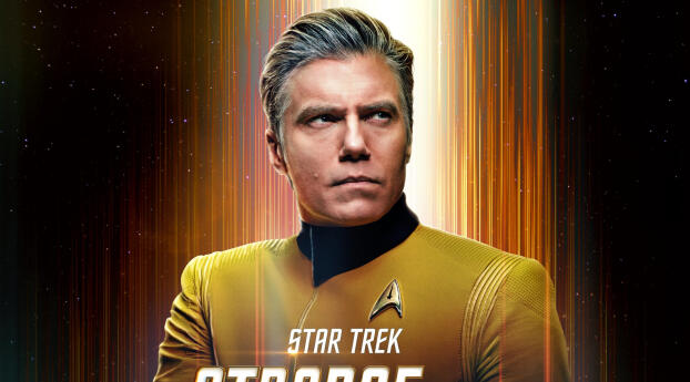 Anson Mount as Christopher Pike Star Trek Strange New Worlds Wallpaper