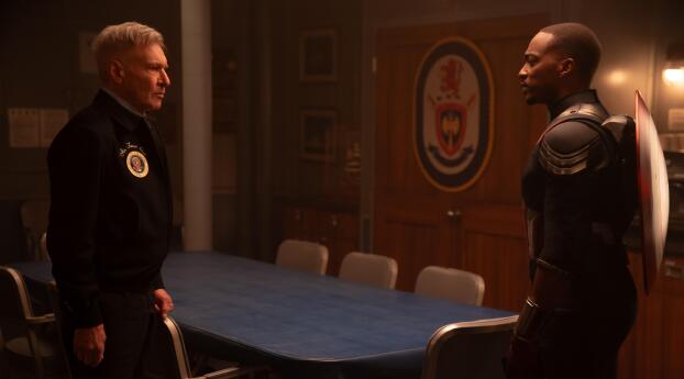 Anthony Mackie & Harrison Ford from Brave New World Wallpaper 319x720 Resolution