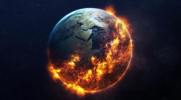 Apocalyptic Earth Art Wallpaper 2560x1080 Resolution