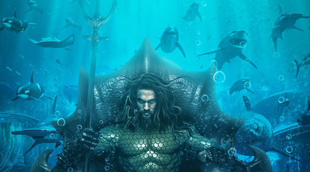 Aquaman King of Atlantis Wallpaper 1360x768 Resolution