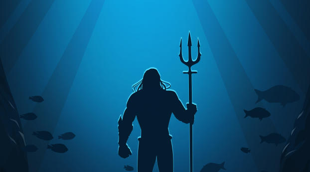 Aquaman Minimalist Poster Wallpaper 3840x1080 Resolution