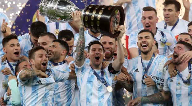 Argentina Copa América Champions 2021 Wallpaper Wallpaper 1440x310 Resolution