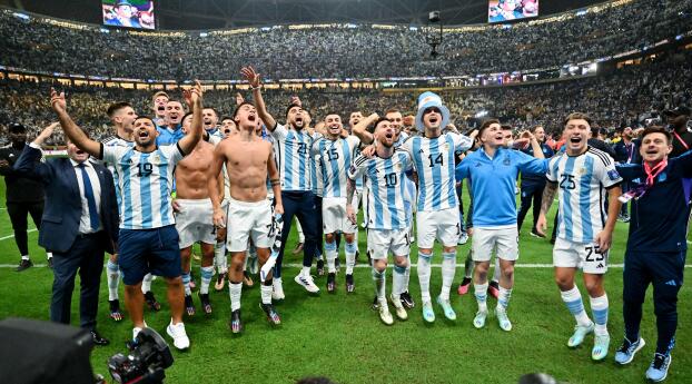 Argentina World Cup 2022 Victory Celebration Wallpaper