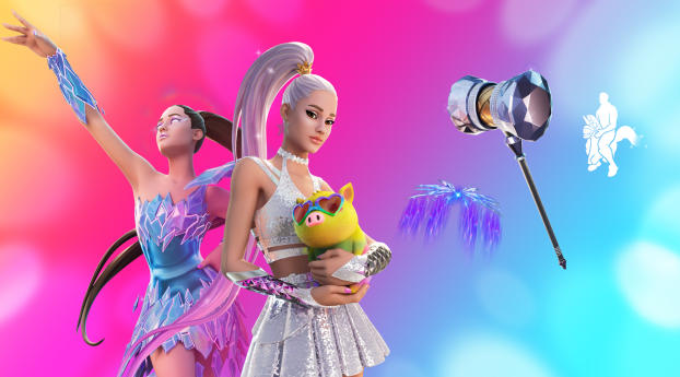 Ariana Grande Fortnite Outfit Wallpaper 1024x600 Resolution