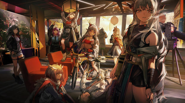 Arknights All Characters Wallpaper 1366x768 Resolution