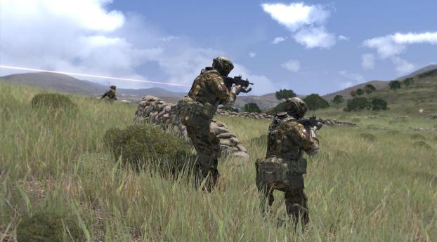 arma 3, soldiers, stones Wallpaper 1336x768 Resolution