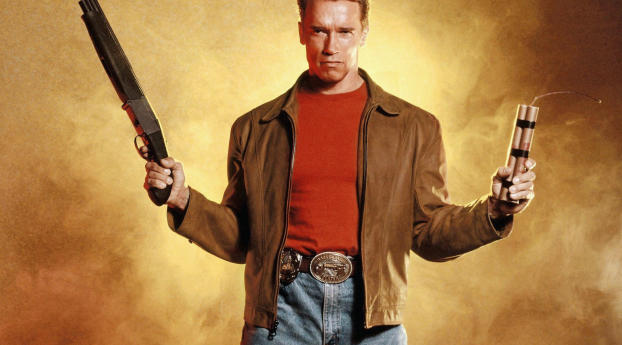 Arnold Schwarzenegger With Gun Pics Wallpaper 1280x720 Resolution