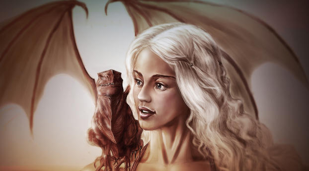 art, game of thrones, daenerys targaryen Wallpaper 640x960 Resolution