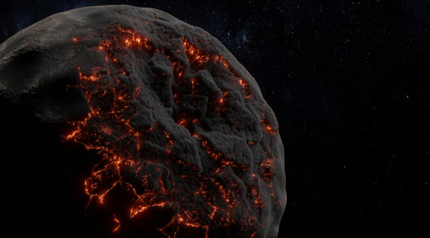 Artistic 3D Planet Explosion Art Wallpaper