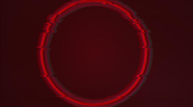 Artistic Neon Red Ring Glitch Wallpaper