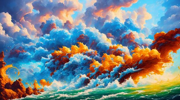 Artistic Ocean HD Digital Wallpaper 2048x1152 Resolution