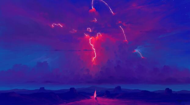 Artistic Sky Thunderstorm Wallpaper 240x320 Resolution