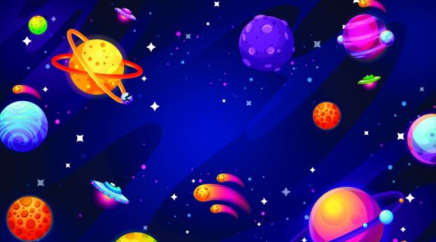 Artistic Space Planets Wallpaper 320x568 Resolution