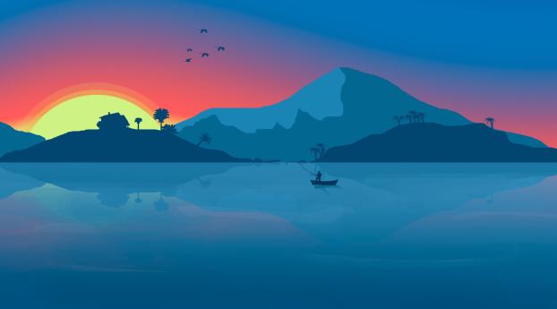 Artistic Sunset And Mountain top Wallpaper 1080x2280 Resolution
