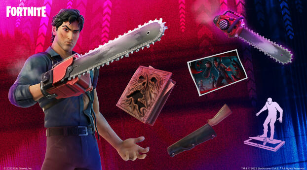 Ash Williams Outfit Fortnite HD Wallpaper 1400x768 Resolution