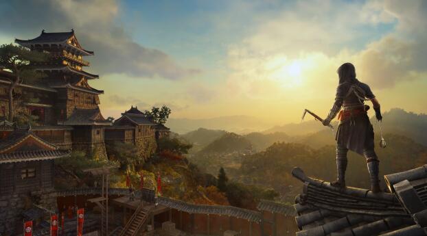 Assassin's Creed Shadows 4K Gaming Poster Wallpaper 1080x2400 Resolution