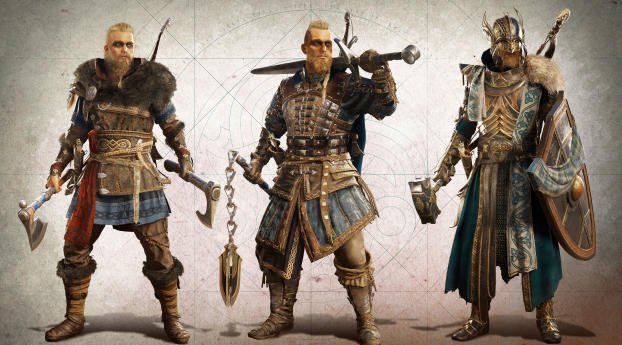 Assassins Creed Valhalla Vikings Characters Wallpaper