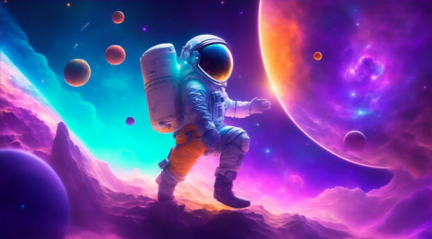 Astronaut Fantasy Dream 4k Wallpaper 1336x768 Resolution
