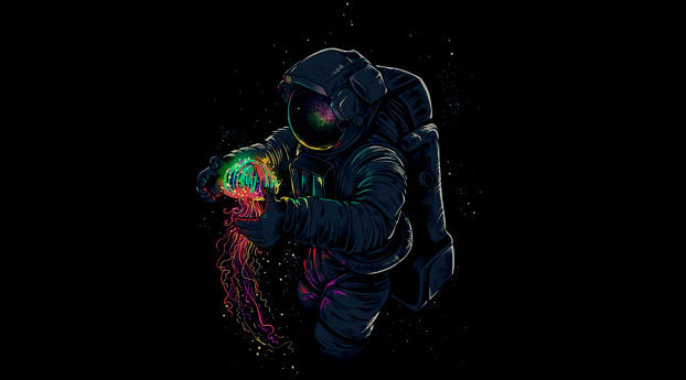 Astronaut With Jellyfish Wallpaper 1302x1000 Resolution