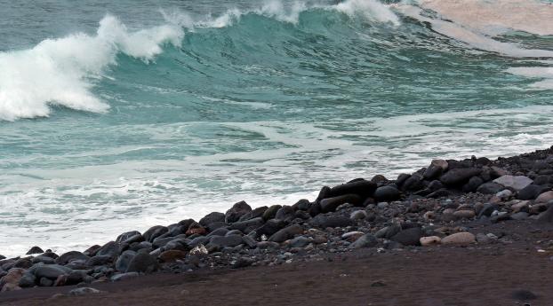 atlantic ocean, rocks, beach Wallpaper 1366x768 Resolution