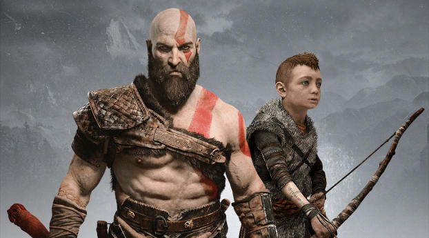 Atreus Kratos God of War 2018 Wallpaper 1600x900 Resolution