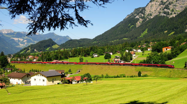 austria, mountains, grass Wallpaper 2160x3840 Resolution