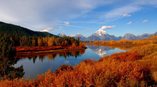 autumn, river, sky Wallpaper 1400x900 Resolution
