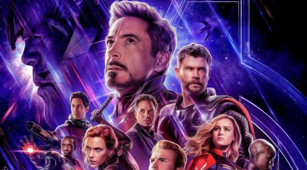 Avengers Endgame Official Poster Wallpaper 1366x768 Resolution