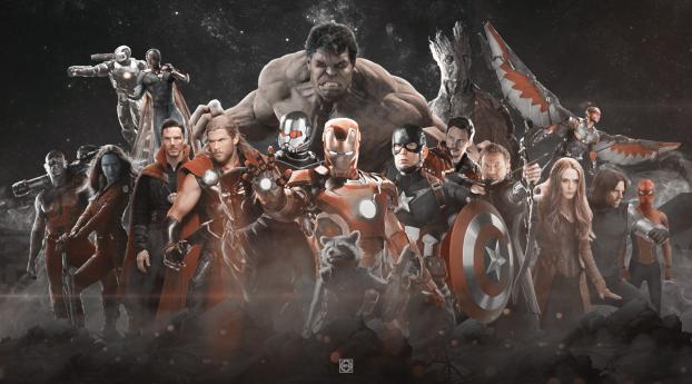 Avengers Infinty War All Superhero FanArt Wallpaper 400x440 Resolution