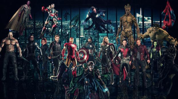 Avengers Infinty War Superheroes 2018 Wallpaper 1600x400 Resolution