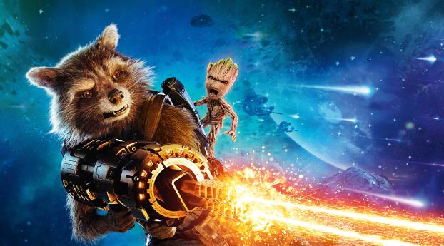 Baby Groot And Rocket Raccoon Guardians Of The Galaxy Vol 2 Wallpaper 1080x2300 Resolution