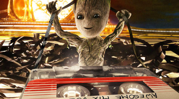 Baby Groot Empire Magazine Cover Wallpaper 720x1520 Resolution