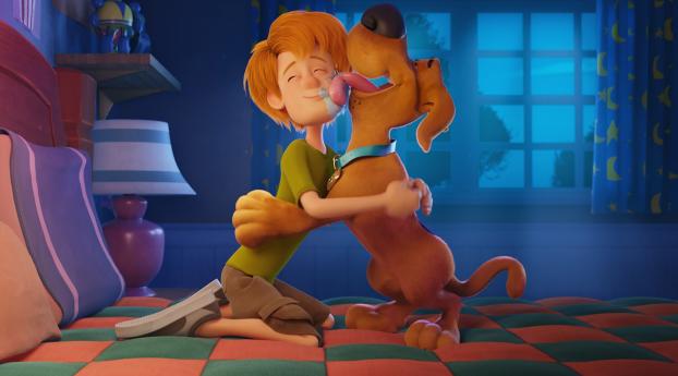 Baby Shaggy Rogers and Scooby Doo Wallpaper 768x1024 Resolution